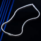 NeeTim Moissanite Tennis Necklace for Women 925 Sterling Silver with White Gold Plated Size Luxury Diamond Neck Chain