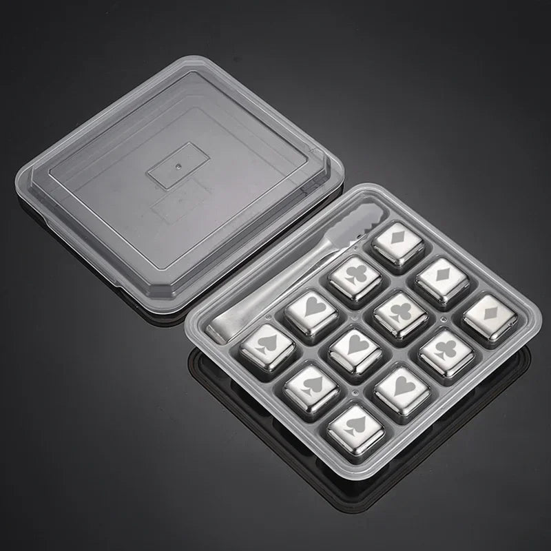 Reusable Whiskey Stones Stainless Steel Ice Cubes Quick-Freeze Wine Cooler Food Grade Metal Pellets Beer Cooler Bar