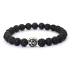 Simple Style Natural Stone Bracelet For Men Stainless Steel Metal Volcanic Rock Tiger Eyes Strand Braclet Perfect Gift Boyfriend