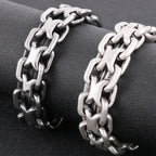 Chunky 23.5CM Chain Man Bracelet for Men On Hand Jewelry Polished Matte Stainless Steel Men's Bracelets Best Gifts for