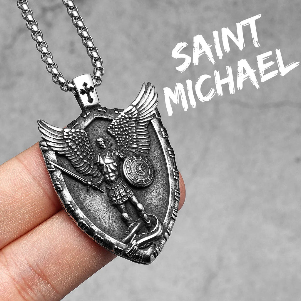 Archangel Michael Pendant — Stainless Steel