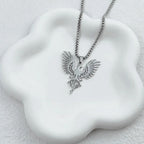 Cheap electroplated stainless steel phoenix pendant necklace, Thanksgiving, Christmas, and New Year gifts