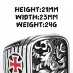 316L Stainless Steel Royal Lion Men Rings Vintage Religious Cross Talisman Good Lucky for Men Boy Fashion Jewelry Gift