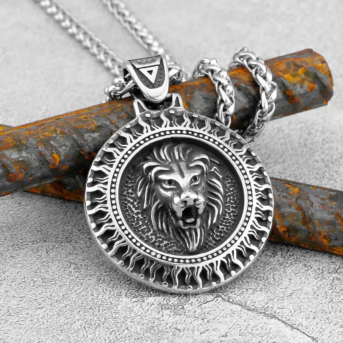 Classic Lion Viking Odin Pendant — Stainless Steel