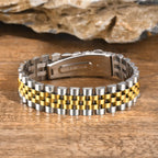 Vnox 15mm Masculine Watch Band Bracelets for Men Husband, Chunky Heavy Stainless Steel Links Wristband, Gentle Business Gift