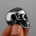 Black Gothic Skull Pendant Necklace — Stainless