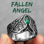 Angel Wings Gemstone Ring — Stainless Steel