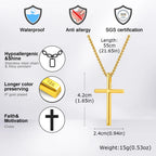Cross Box Chain Pendant Necklace — Stainless Steel