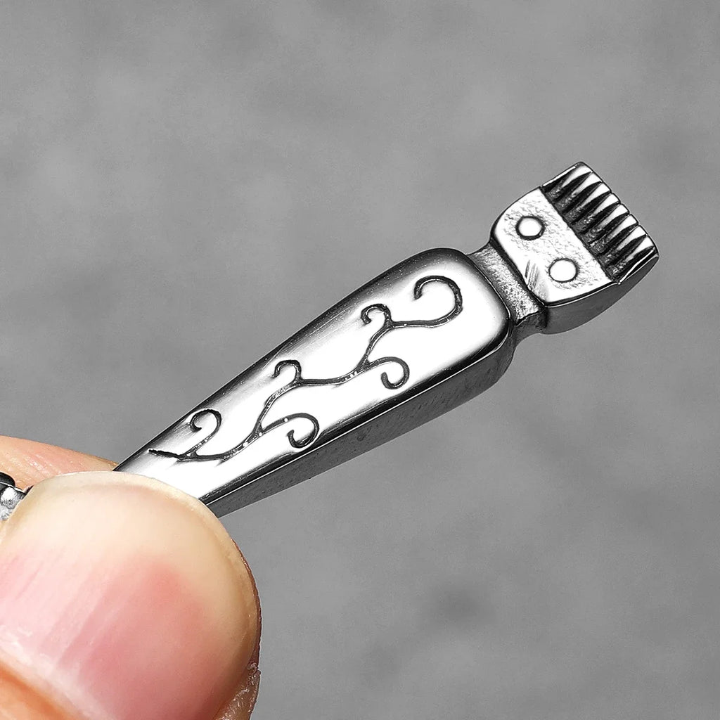 Barber Shaver Pendant Necklace Stainless Steel