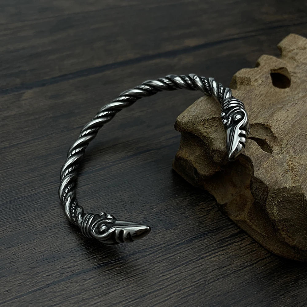 Viking Eagle Head Bracelet — Stainless