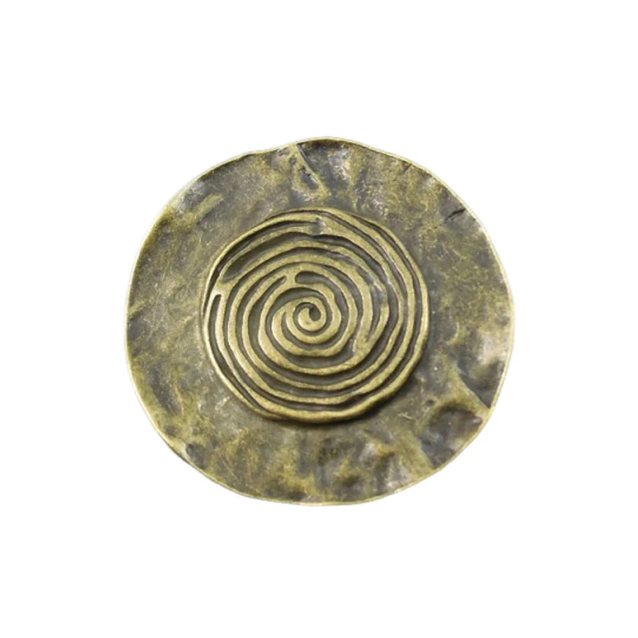 8-Piece Bronze Round Charm Pendants