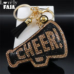 Iced Out Key Gold Chain Cheer Letter Word Full
