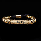 Flower Cross Roman Numeral Bracelet for Men — Stainless Steel