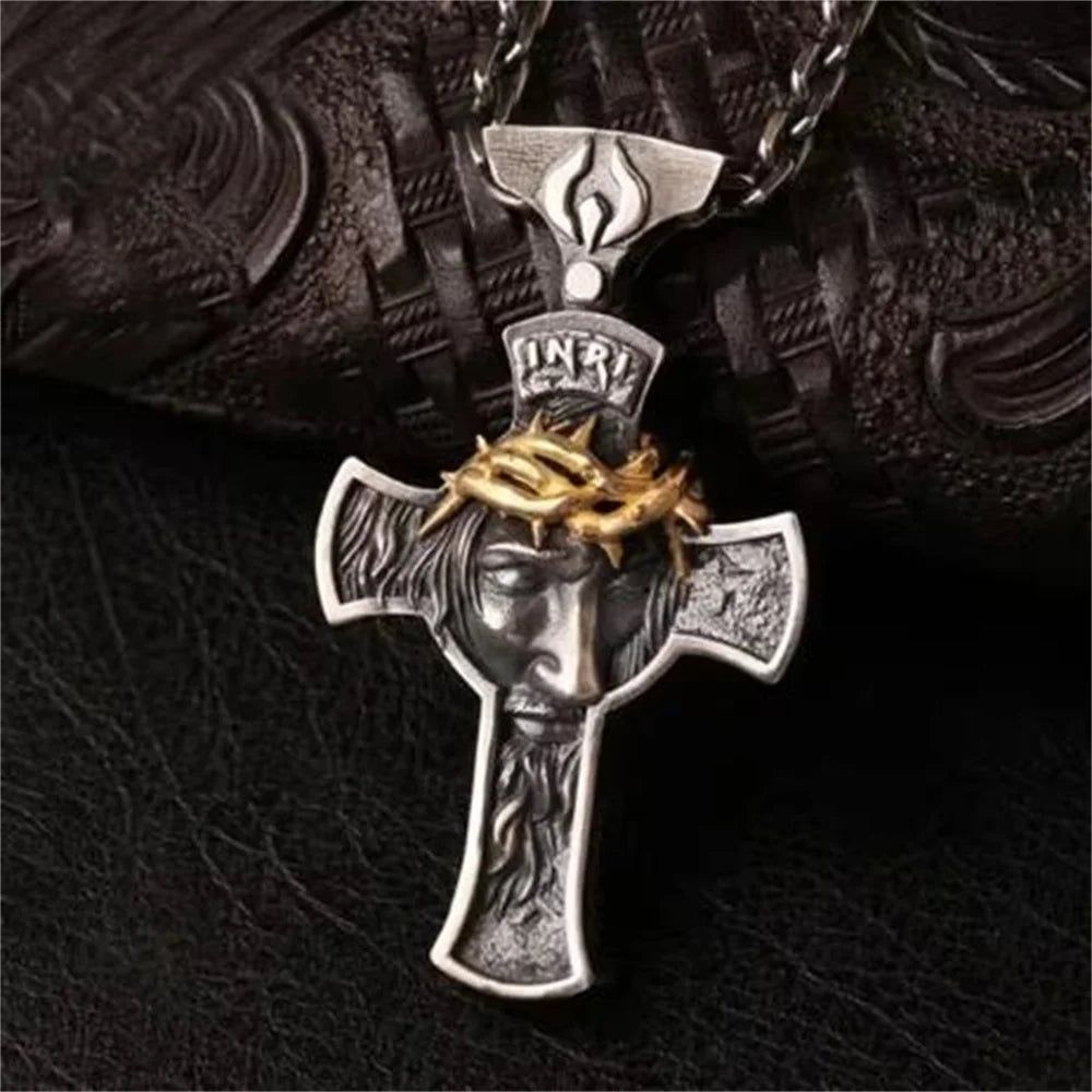 Gothic Inverted Cross Pendant Necklace