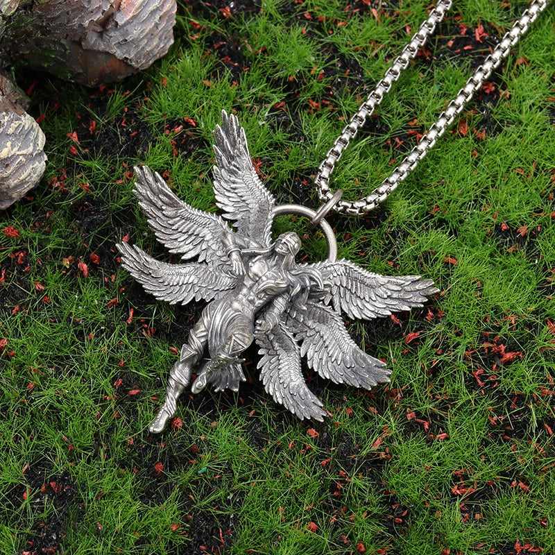 Seraph Warrior Pendant Necklace — Zinc Alloy