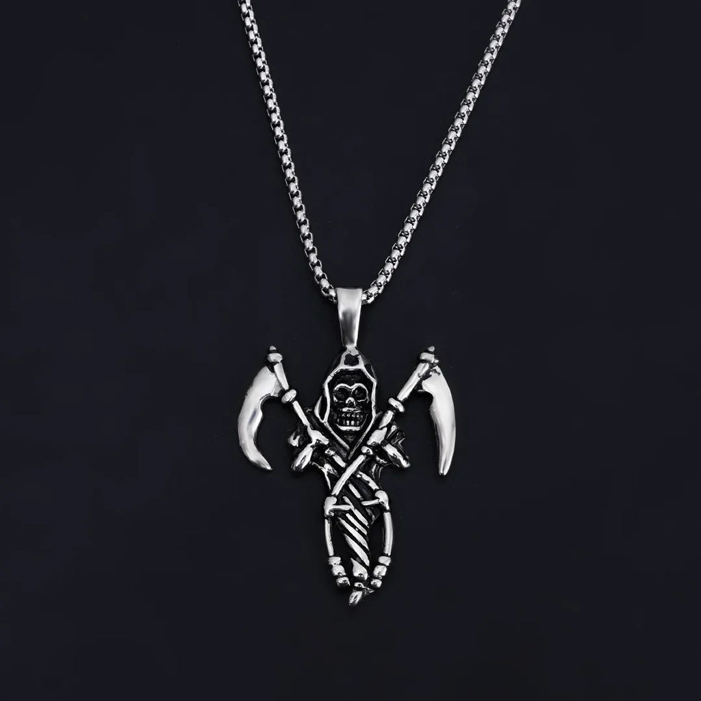 Skull Reaper Steel Pendant European American Versatile