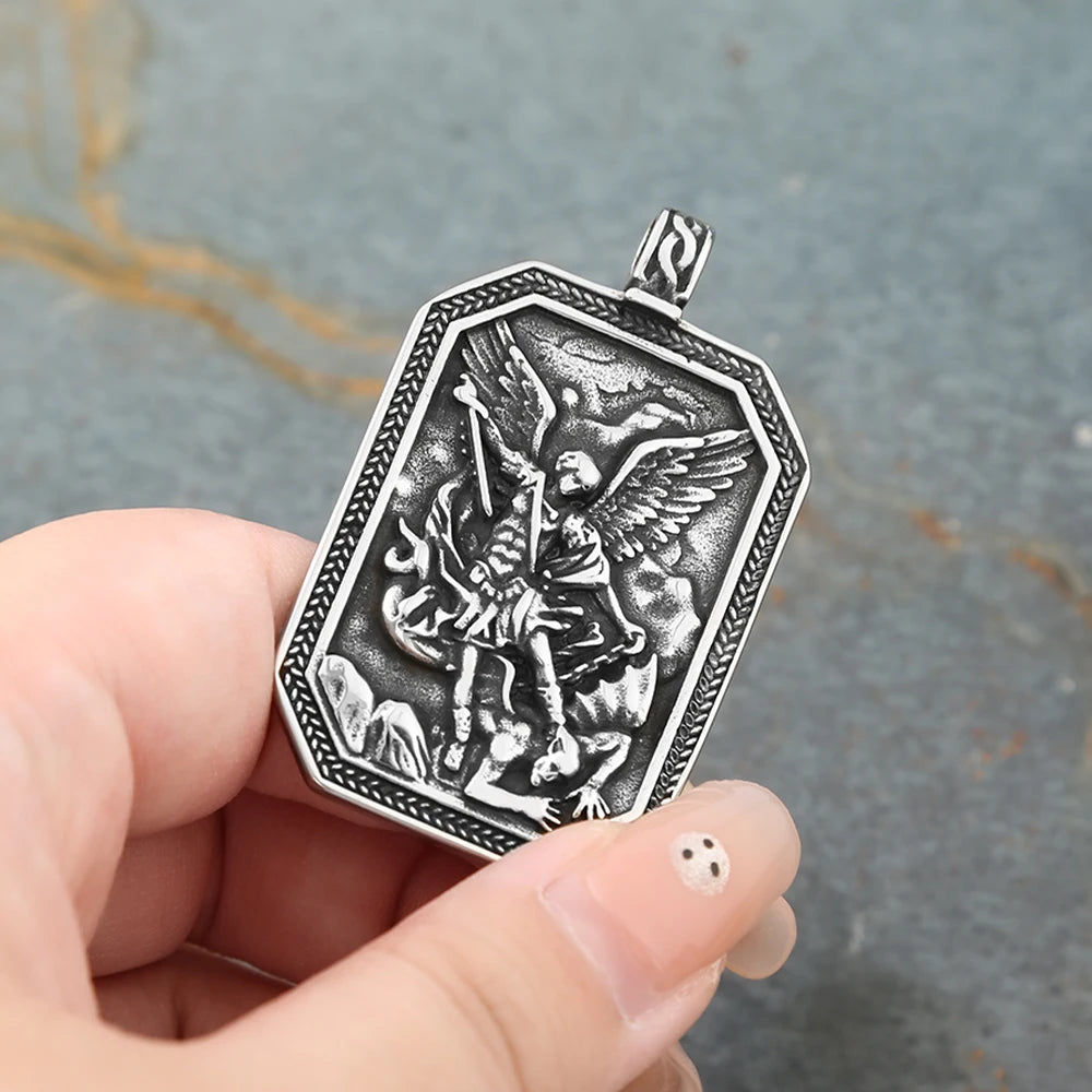 Archangel Protection Pendant — Stainless