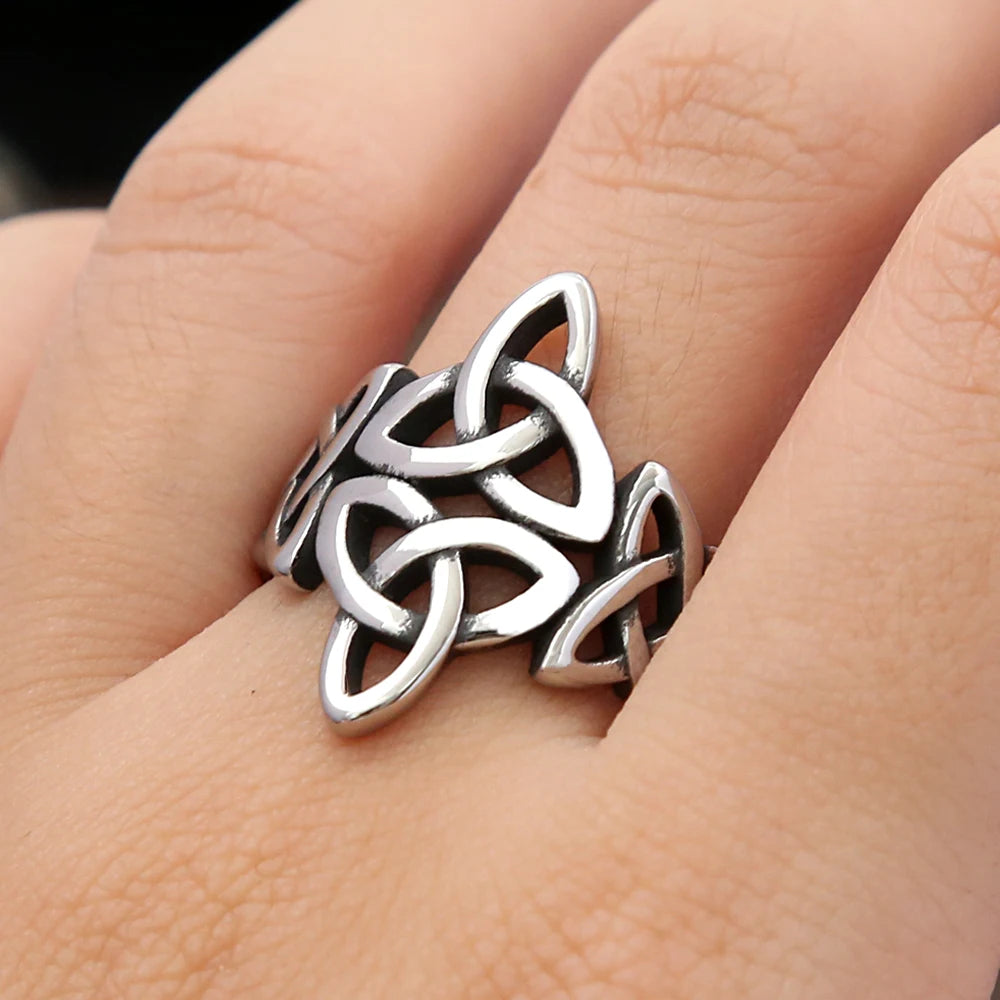 Viking Steel Ring Celtics Knot Punk 316L
