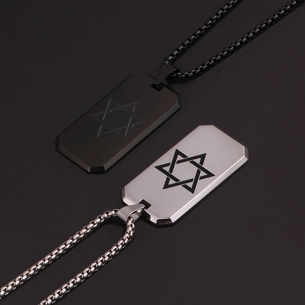 Star of David Pendant Necklace — Stainless Steel