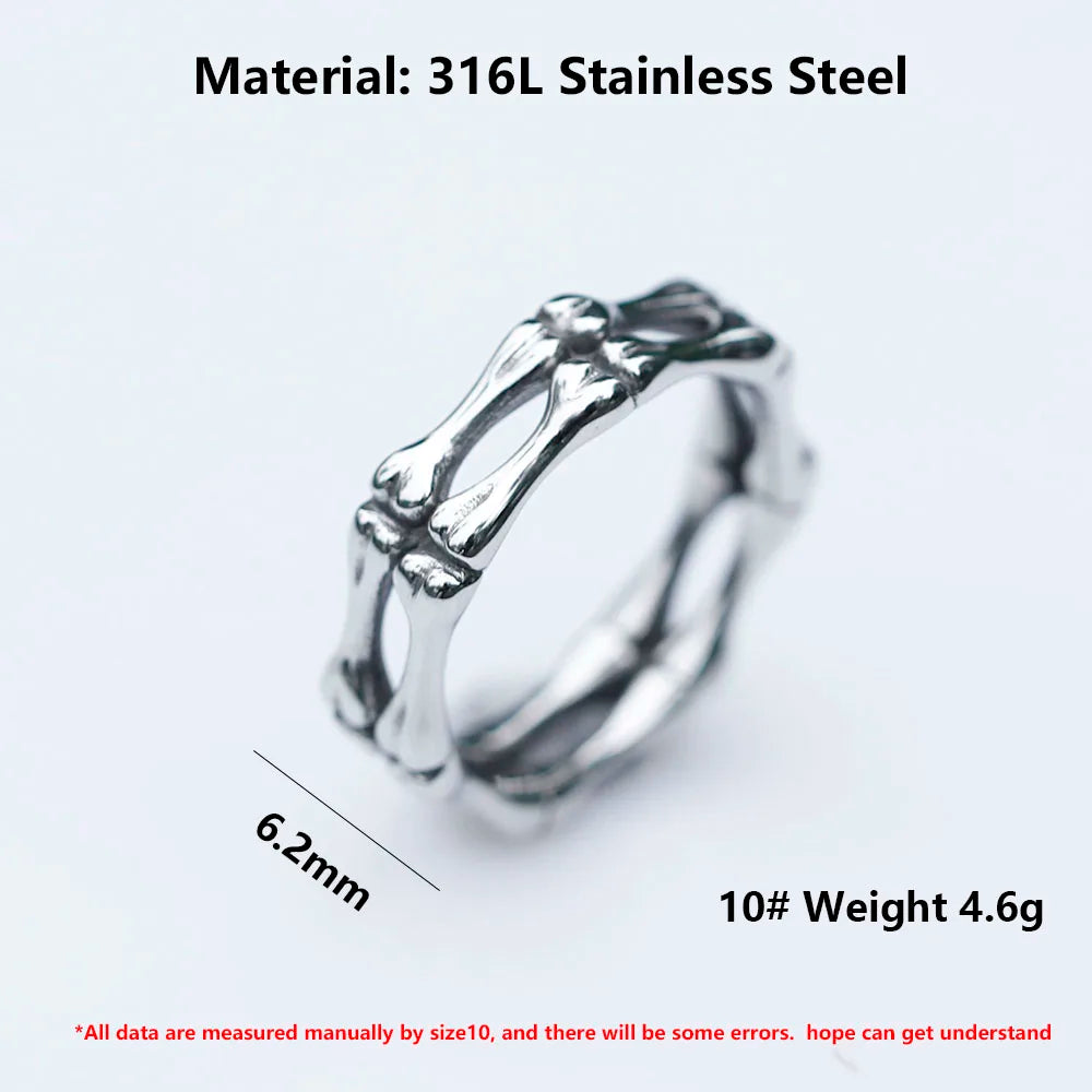 2022 NEW Men's 316L stainless-steel rings Simple Gothic Skull Punk ring for women fashion Jewelry Gifts free shipping