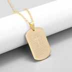 Hip Hop Military Style Stainless Steel Dog Tag Pendant Necklace for Men Women Gold Plated Personalized Id Card Name