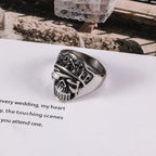 1Pcs European and American Style Non-Fading Stainless Steel Punk Fashion Personality Trendy Exaggerated Skull Men's
