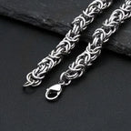 Thick Byzantine Link Bracelet — Stainless Steel, 18cm to 22cm