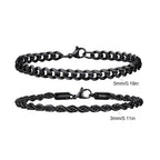 Rope Cuban Chain Bracelet 2pcs — Two-Tone
