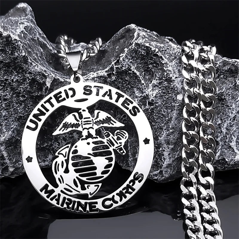 Statement Pendant Necklace — Stainless Steel