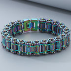 Casting Stainless Steel Man Bracelet 15MM Width Bike Motorcycle Chain Men's Bracelets & Bangles for Men 5 Color Bikers'