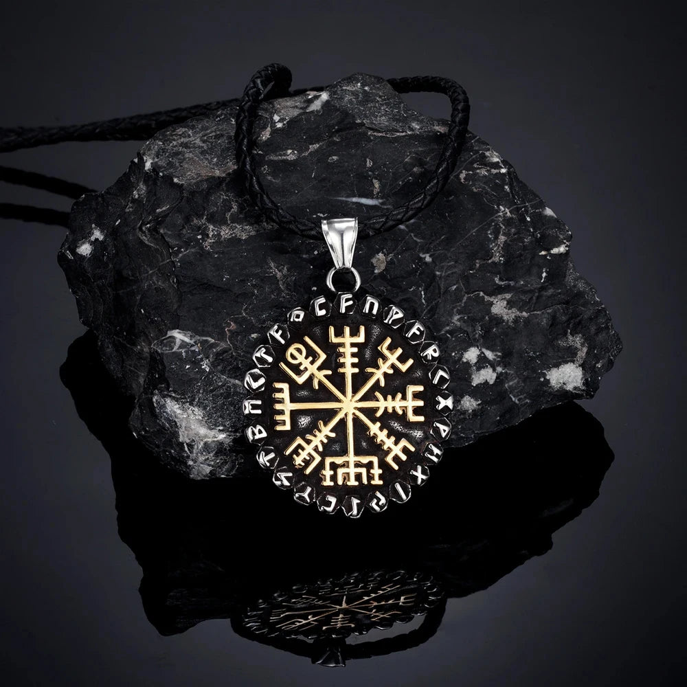 Viking Vegvisir Stainless Steel Pendant Necklace