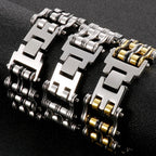 Punk Rocker Bikers' Bracelet for Man 24MM Width Stainless Steel Bicycle Link Chain Men's Bracelets Wristband Jewelry