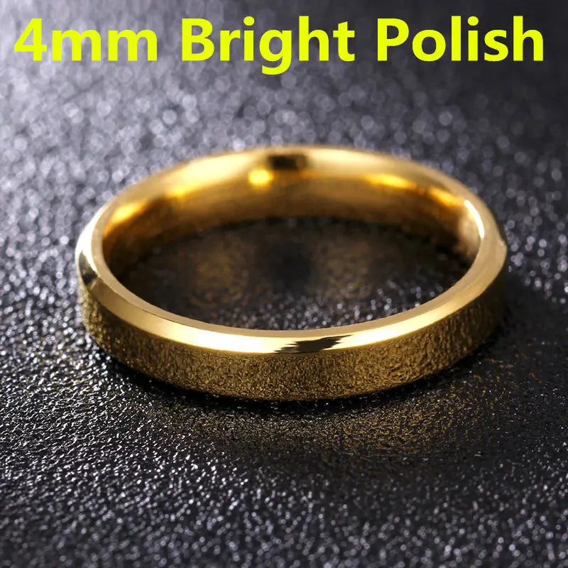 Brushed Dull Polish Silver Band Ring 4-8mm — Stainless Steel