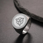 Celtic Trinity Knot Triquetra Signet Ring Engraved Spiritual Protection Ring Irish Knot Symbol Statement Jewelry