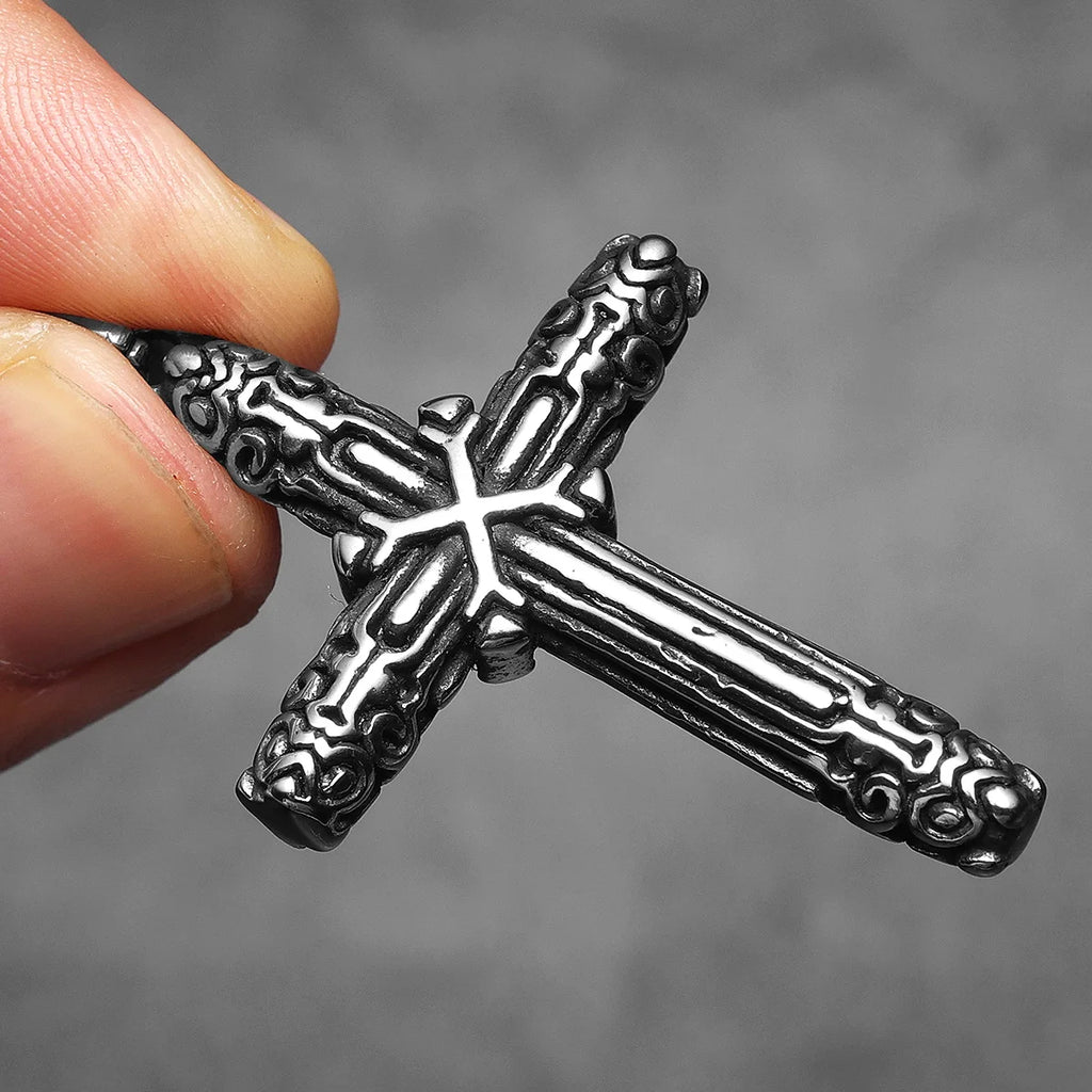Cross Amulets Men Necklaces Stainless Steel Pendant Chain Women Fashion Carving Jewelry Punk New In Accessories Gifts Wholesale