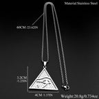 Egypt Pyramid Eye of Horus Pendant Necklace for Women Men Stainless Steel Gold Color Ancient Egyptian Amulet Gift
