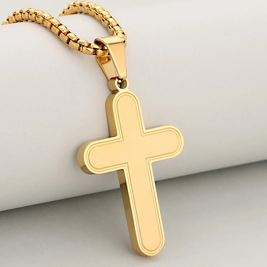 Cross Pendant Necklace — Stainless Steel