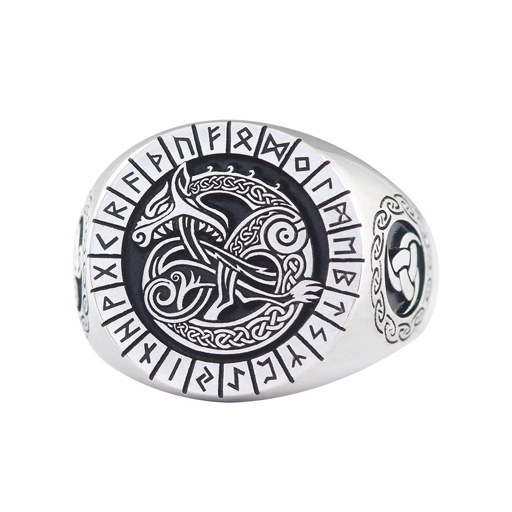 Viking Dragon Rune Ring — 925 Silver