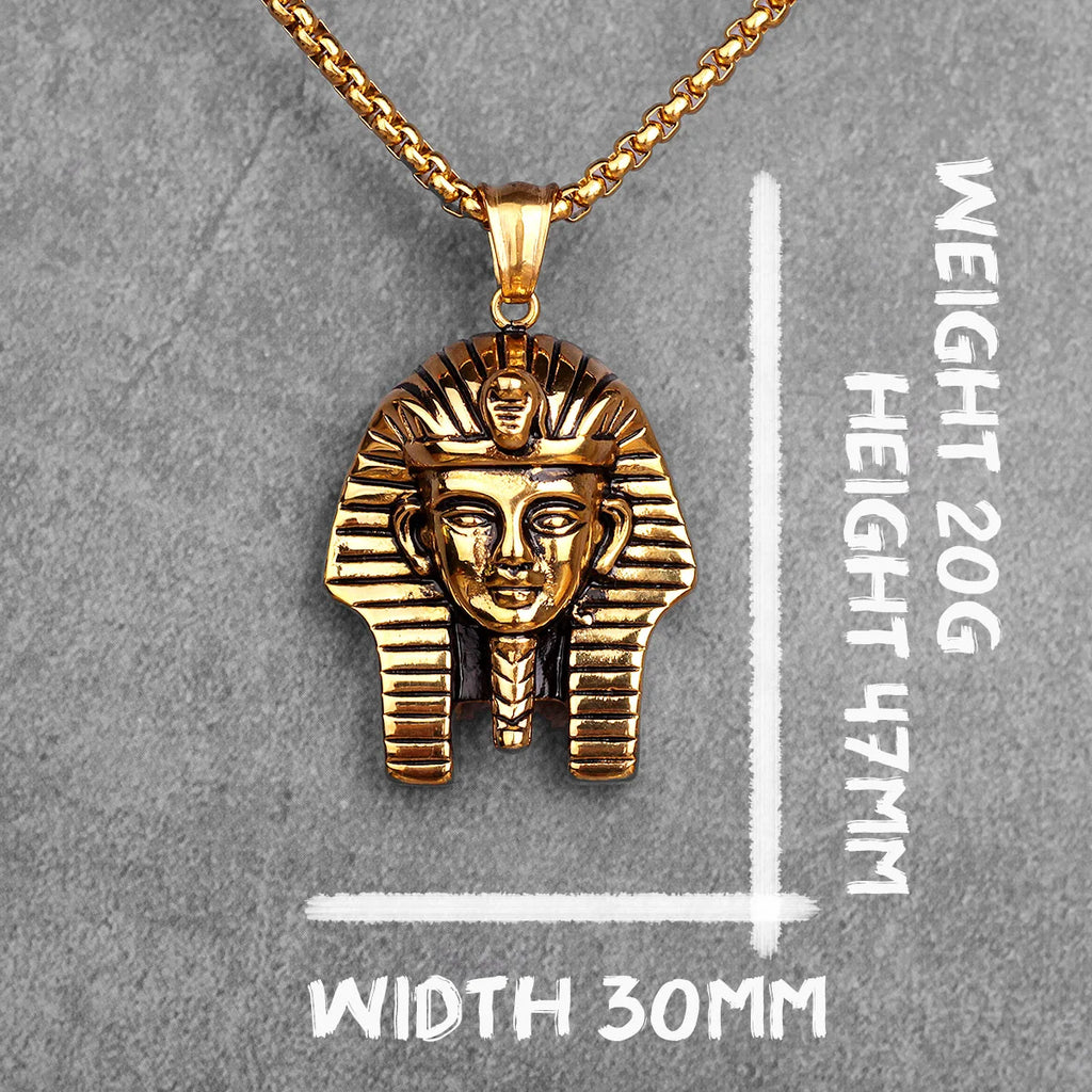 Egyptian Pharaoh Stainless Steel Pendant Necklace