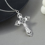 Retro Cross Pendant Necklaces for Women Men Gothic Steampunk Skull Necklace Chain Hip Hop Jewelry Gifts
