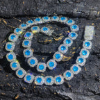 Tennis Chain Necklace Stainless Steel 12MM Cluster