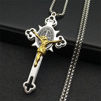 Saint Benedict Crucifix Cross Pendant — INRI Box Chain 60cm