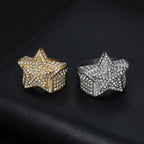 Men's five pointed star Rings Black Punk Crusaders Band Rings rhinestone for Mens Stainless Steel Signet Rings Jewelry