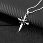 Cross Skull Pendant Necklace — Stainless Steel