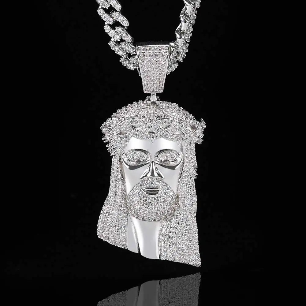 Necklaces Chain For Women Mens Full Iced Out Zircon Custom Big Jesus Pendant With Cuban Chain Hip Hop Jewelry