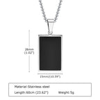 Vnox Geometric Pendant Necklaces For Boys,Stainless Steel Simple Square Dog Tag Men Necklaces,Retro Collar Jewelry Gift