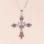 Retro Cross Pendant Necklaces for Women Men Gothic Steampunk Skull Necklace Chain Hip Hop Jewelry Gifts