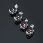 Dragon Black Earrings Punk Claw Black/red Stone