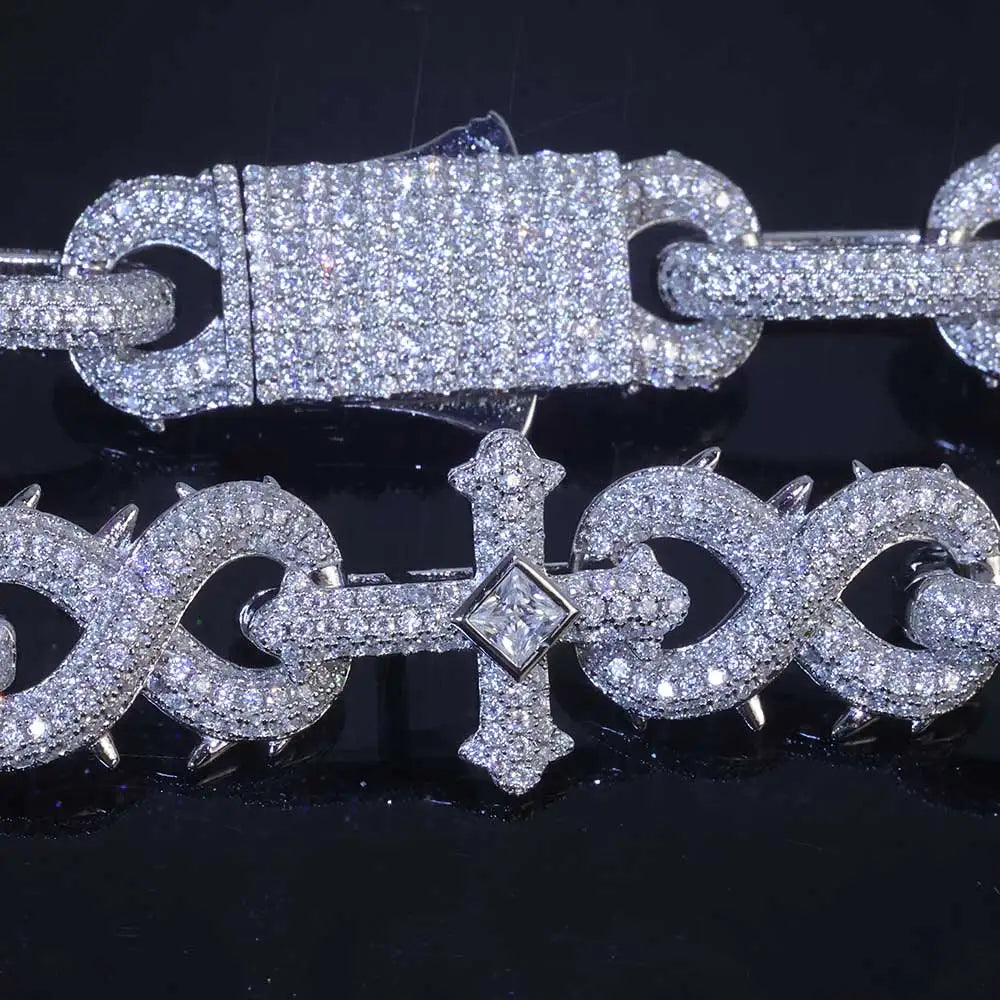 Iced Out Cross Cuban Chain Necklace 16MM