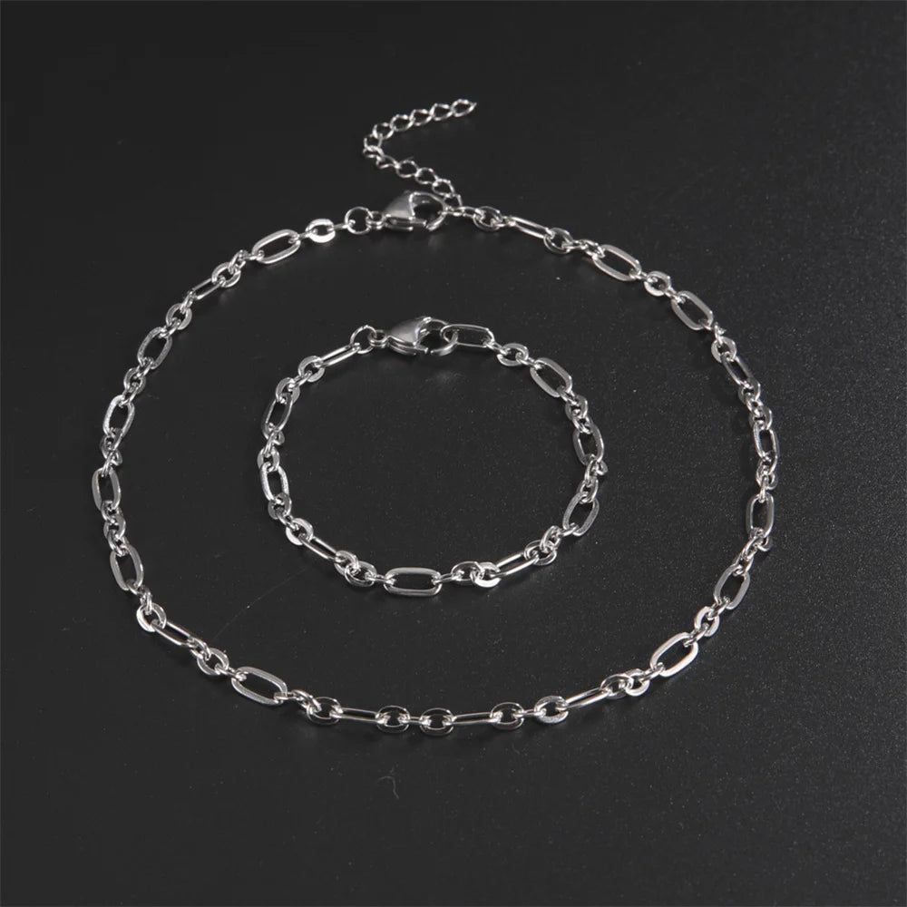 Paperclip Cable Chain Bracelet — Stainless Steel